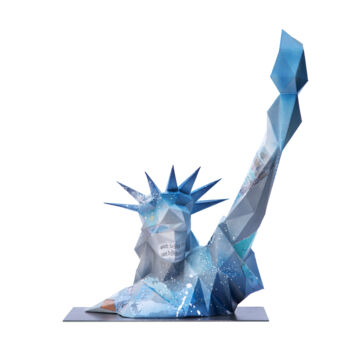Sculpture intitulée "Blue Liberty" par Ginger Art, Œuvre d'art originale, Acrylique