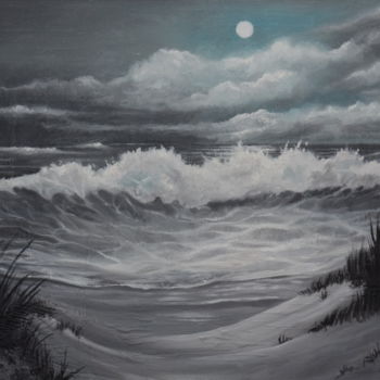 Peinture intitulée "Wild Coast Wales" par Ginny Helsen, Œuvre d'art originale, Huile