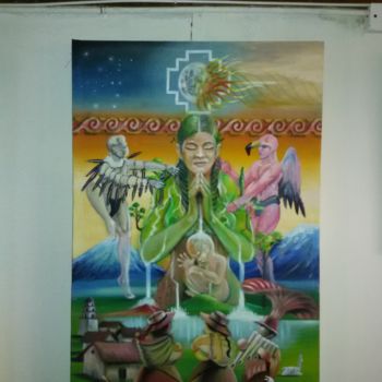 Peinture intitulée "pachamama.jpg" par Gino Lopez, Œuvre d'art originale