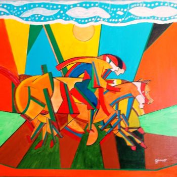 Malerei mit dem Titel "Salto" von Gino Gavazzi, Original-Kunstwerk, Acryl