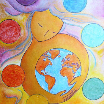 Painting titled "Healing the world" by Gioia Albano, Original Artwork, Acrylic
