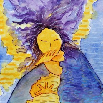 Peinture intitulée "Storm woman (Femme…" par Gioia Albano, Œuvre d'art originale, Aquarelle