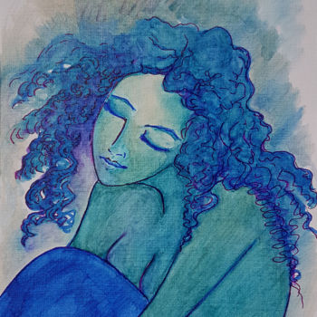 Peinture intitulée "The dreaming girl (…" par Gioia Albano, Œuvre d'art originale, Marqueur