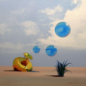 Peinture intitulée "Mille bolle blu" par Gio Mondelli, Œuvre d'art originale, Acrylique
