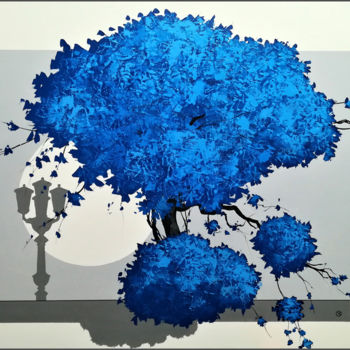 Painting titled "Albero blu" by Gio Mondelli, Original Artwork, Acrylic