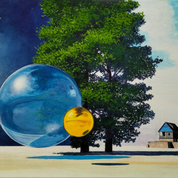 Malerei mit dem Titel "La notte e il Giorno" von Gio Mondelli, Original-Kunstwerk, Acryl