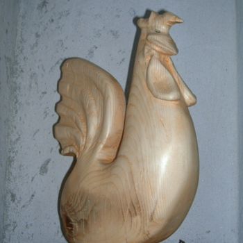 Rzeźba zatytułowany „Gallo” autorstwa Montezuma, Oryginalna praca, Drewno