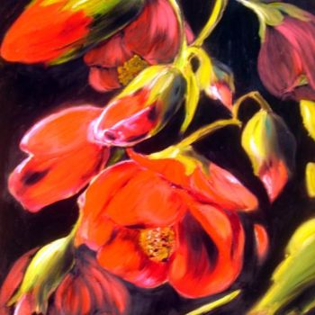 Painting titled "abutilon" by Giordana Bussoli, Original Artwork