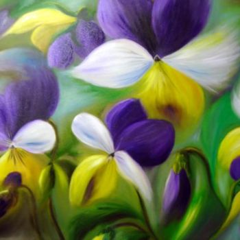 Painting titled "viole grandi sfumate" by Giordana Bussoli, Original Artwork