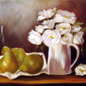 Pittura intitolato "roselline bianche c…" da Giordana Bussoli, Opera d'arte originale