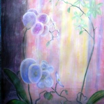 Painting titled "orchids" by Giorgi Aptsiauri, Original Artwork, Acrylic