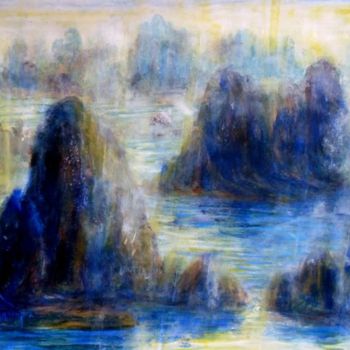 Painting titled "Water Landscape" by Giorgi Aptsiauri, Original Artwork, Acrylic