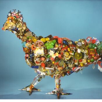 Sculpture titled "Extrogenated Hen" by Giorgio Bertin, Original Artwork