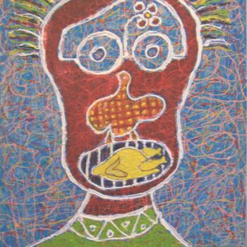 Painting titled "mangiatore .jpg" by Giorgio Bertin, Original Artwork