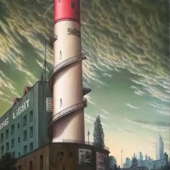 Painting titled "Metropolis" by Giorgio Cavalieri, Original Artwork, Oil