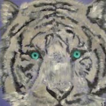 Peinture intitulée "tigre blanc" par Giorgio, Œuvre d'art originale