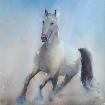 Pittura intitolato "horse 2" da Giorgio Gosti, Opera d'arte originale, Acquarello