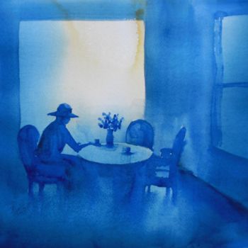 "blue" başlıklı Tablo Giorgio Gosti tarafından, Orijinal sanat, Suluboya