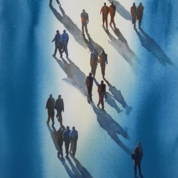 Peinture intitulée "shadows 3" par Giorgio Gosti, Œuvre d'art originale, Aquarelle