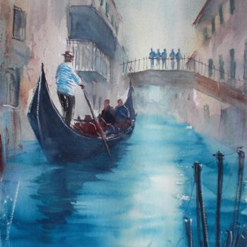 「Venice 42」というタイトルの絵画 Giorgio Gostiによって, オリジナルのアートワーク, 水彩画