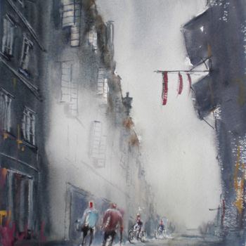 Painting titled "an imaginary city 8" by Giorgio Gosti, Original Artwork, Watercolor
