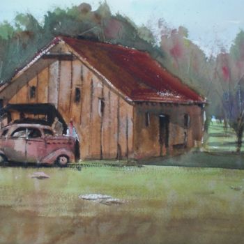 Painting titled "old car" by Giorgio Gosti, Original Artwork, Watercolor