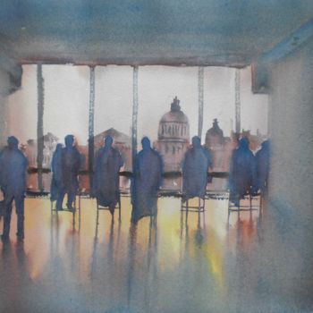 Картина под названием "looking through the…" - Giorgio Gosti, Подлинное произведение искусства, Акварель