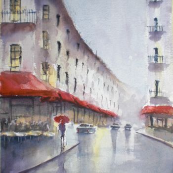 Peinture intitulée "Paris 2" par Giorgio Gosti, Œuvre d'art originale, Aquarelle