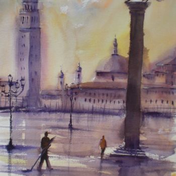 「Venice 52」というタイトルの絵画 Giorgio Gostiによって, オリジナルのアートワーク, 水彩画