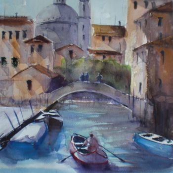 Schilderij getiteld "Venice 53" door Giorgio Gosti, Origineel Kunstwerk, Aquarel