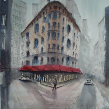 Peinture intitulée "New York New York 2" par Giorgio Gosti, Œuvre d'art originale, Aquarelle