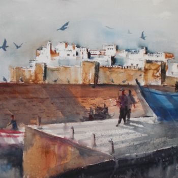 Schilderij getiteld "Essaouria - Marocco…" door Giorgio Gosti, Origineel Kunstwerk, Aquarel