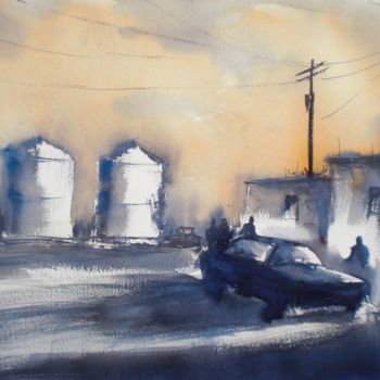 Painting titled "lights and shadows" by Giorgio Gosti, Original Artwork, Watercolor