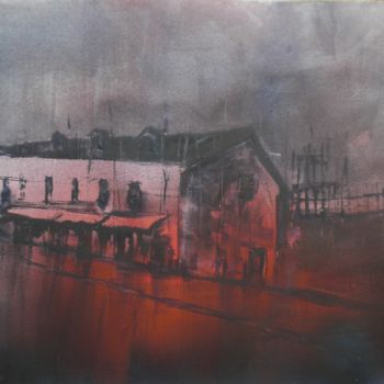 Painting titled "an imaginary city 18" by Giorgio Gosti, Original Artwork, Watercolor
