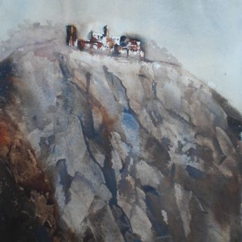 Painting titled "the Balze - Volterr…" by Giorgio Gosti, Original Artwork, Watercolor