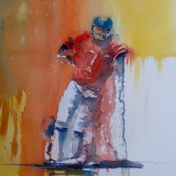 Painting titled "the tackle #artists…" by Giorgio Gosti, Original Artwork, Watercolor