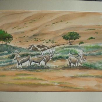Pittura intitolato "animali in Namibia" da Giorgio Gosti, Opera d'arte originale