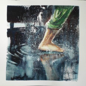 Peinture intitulée "un piede bagnato" par Giorgio Gosti, Œuvre d'art originale, Aquarelle