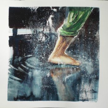 Painting titled "un piede bagnato" by Giorgio Gosti, Original Artwork, Watercolor