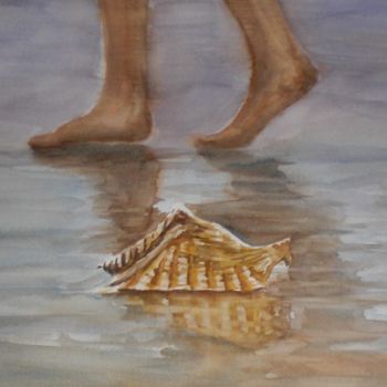 Painting titled "the shell" by Giorgio Gosti, Original Artwork, Watercolor