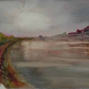 Painting titled "on the river" by Giorgio Gosti, Original Artwork, Watercolor