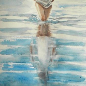 Painting titled "legs reflections" by Giorgio Gosti, Original Artwork, Watercolor