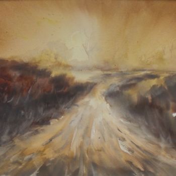 Painting titled "the road" by Giorgio Gosti, Original Artwork, Watercolor