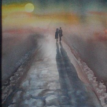 Painting titled "two of us" by Giorgio Gosti, Original Artwork, Watercolor