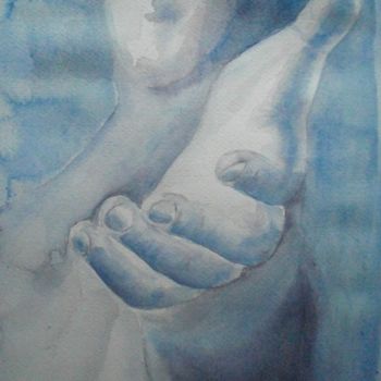 Painting titled "give me your hand" by Giorgio Gosti, Original Artwork, Watercolor