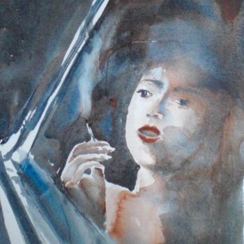 Malerei mit dem Titel "smoke" von Giorgio Gosti, Original-Kunstwerk, Aquarell