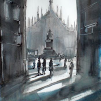 제목이 "Milan's cathedral"인 미술작품 Giorgio Gosti로, 원작, 수채화