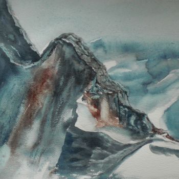 Painting titled "mountains" by Giorgio Gosti, Original Artwork, Watercolor