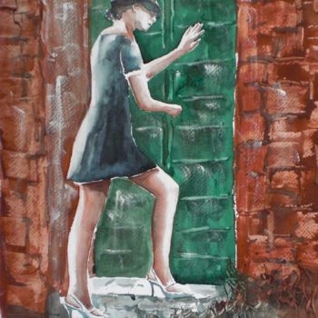 Painting titled "open the door" by Giorgio Gosti, Original Artwork, Watercolor
