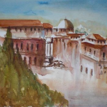 Painting titled "view from Campidogl…" by Giorgio Gosti, Original Artwork, Watercolor